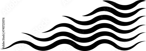 Sea wave icon. Water logo  line ocean symbol in vector trendy flat style. Various waves water lake river black linear icon design isolated on transparent background use for website and mobile app.