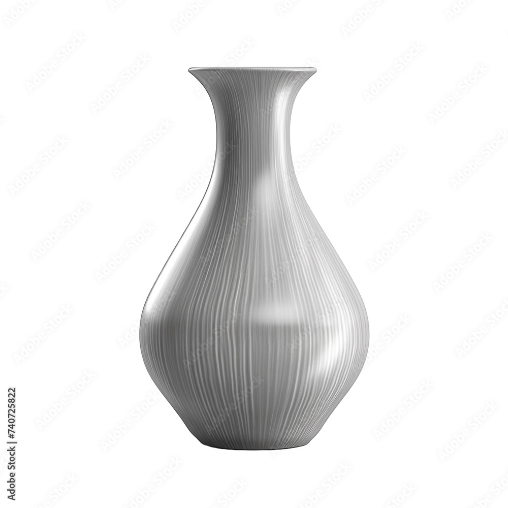 One grey vase isolated on white background One grey vase isolated on white background
