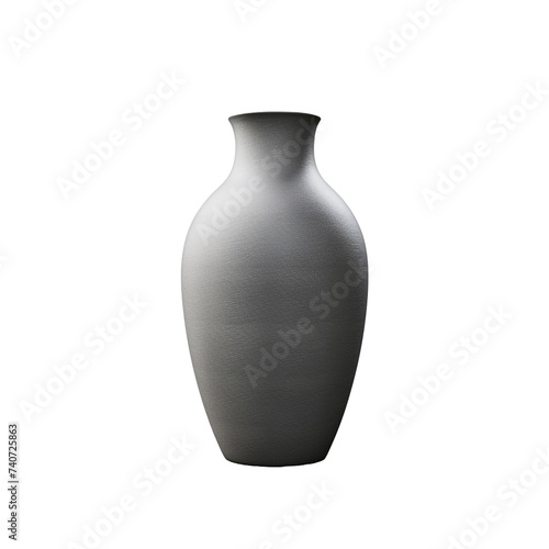 One grey vase isolated on white background