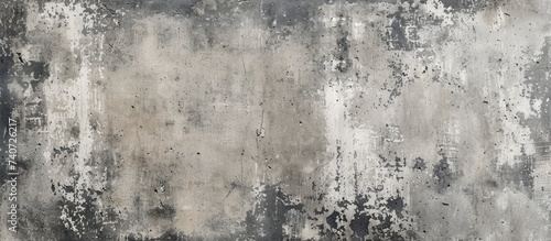 A photo of a wall displaying an abstract retro grey wallpaper featuring a rustic grunge pattern on a rough cardboard surface.
