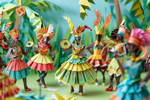 Origami Port of Spain Carnival Scene