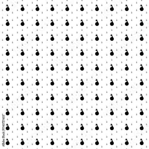 Square seamless background pattern from geometric shapes are different sizes and opacity. The pattern is evenly filled with big black bomb symbols. Vector illustration on white background