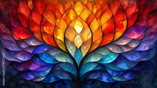 Wallpaper Mural Stained glass window background with colorful abstract Torontodigital.ca