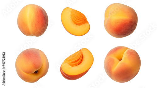 Apricots Collection: Fresh, Colorful Fruits for Healthy Snacks, Top-View 3D Renderings with Transparent Backgrounds
