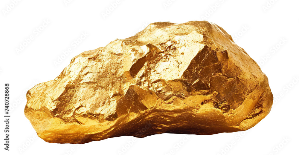 Shimmering gold nugget, cut out Shimmering gold nugget, cut out