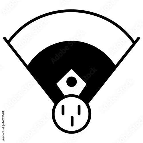 Baseball Stadium glyph and line vector illustration
