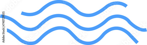 Sea wave icon. Water logo, line ocean symbol in vector trendy flat style. Various waves water lake river blue linear icon design isolated on transparent background use for website and mobile app.