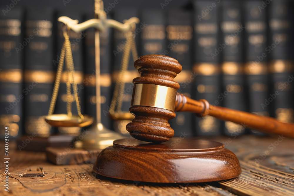 Law theme, Judge gavel, law scales, Law concept of Judiciary, Jurisprudence, and Justice. AI Law theme, Judge gavel, law scales, Law concept of Judiciary, Jurisprudence, and Justice. AI