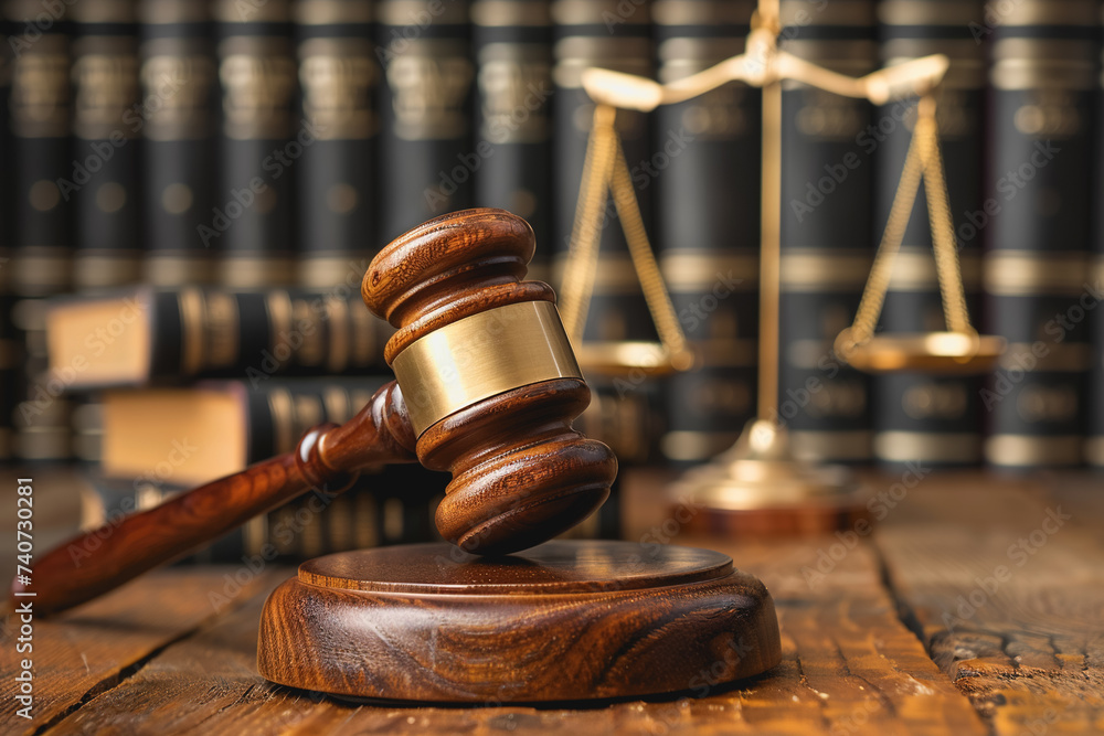 Law theme, Judge gavel, law scales, Law concept of Judiciary, Jurisprudence, and Justice. AI Law theme, Judge gavel, law scales, Law concept of Judiciary, Jurisprudence, and Justice. AI