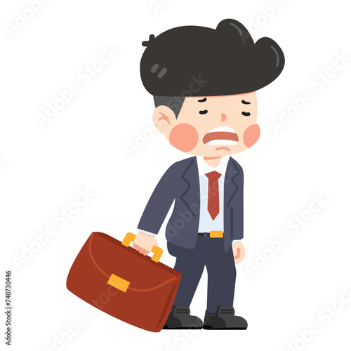 business man  feeling tired Cartoon