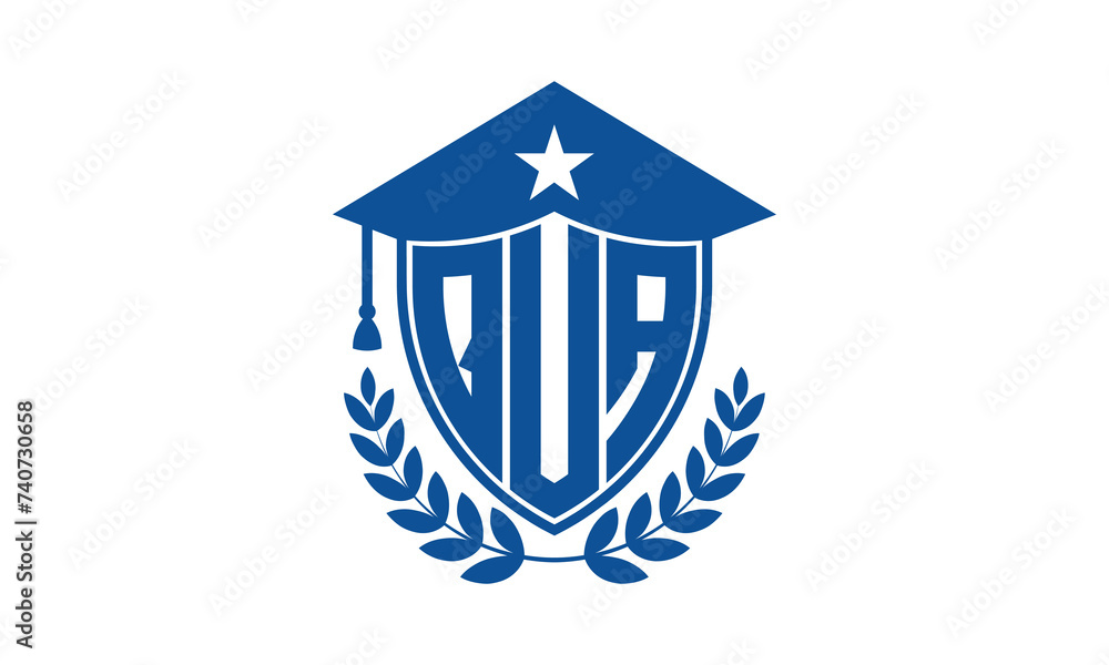 QUA three letter iconic academic logo design vector template. monogram, abstract, school, college, university, graduation cap symbol logo, shield, model, institute, educational, coaching canter, tech QUA three letter iconic academic logo design vector template. monogram, abstract, school, college, university, graduation cap symbol logo, shield, model, institute, educational, coaching canter, tech