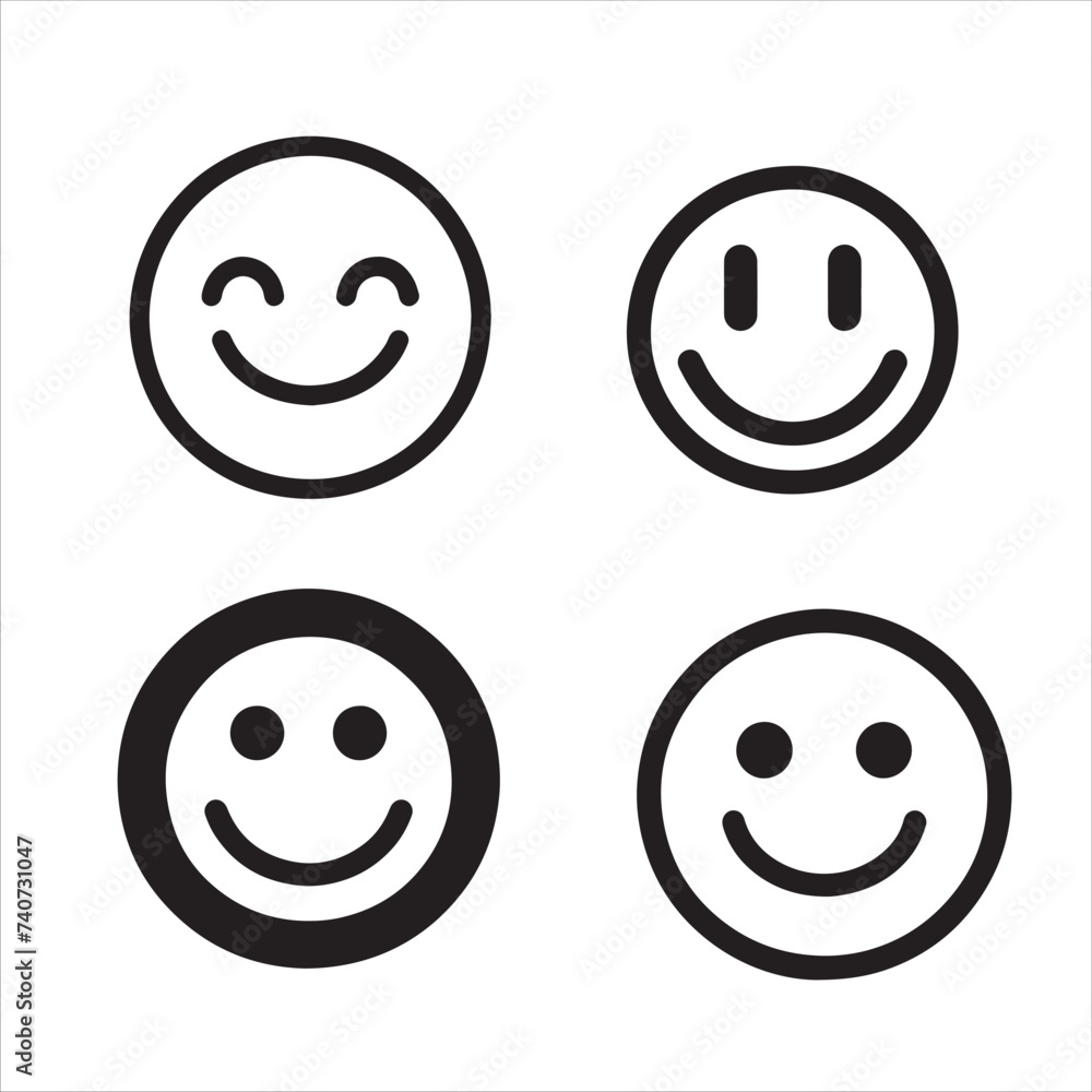 linear emoticon set, emoji face collection, expression icon vector illustration linear emoticon set, emoji face collection, expression icon vector illustration