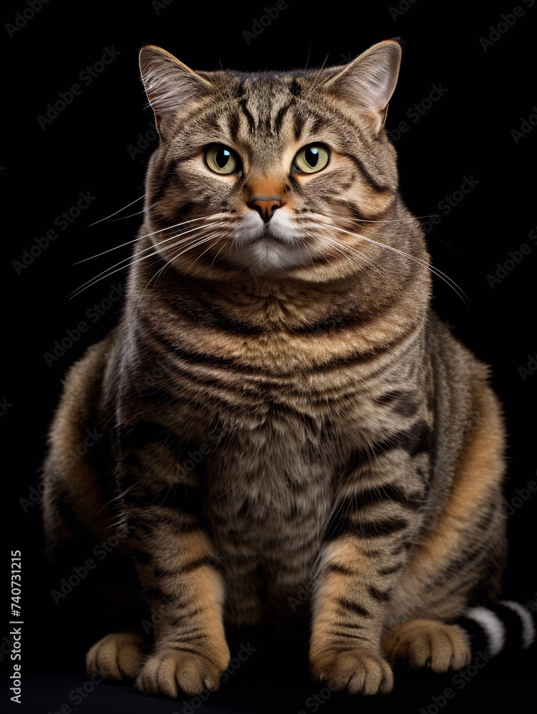 fat cat, white background, isolated, portrait fat cat, white background, isolated, portrait