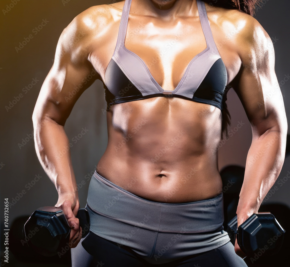 Naklejka premium female bodybuilder