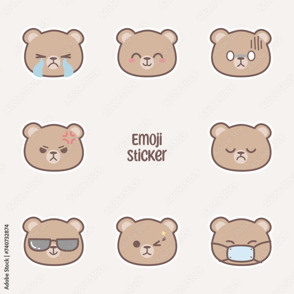 Set of bear emoji