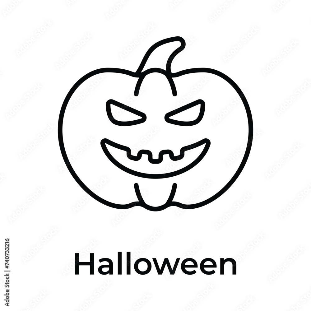 Creatively crafted unique icon of scary pumpkin in editable style, halloween concept Creatively crafted unique icon of scary pumpkin in editable style, halloween concept