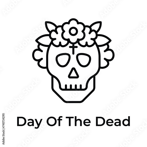 An amazing day of the dead icon in editable style, isolated on white background