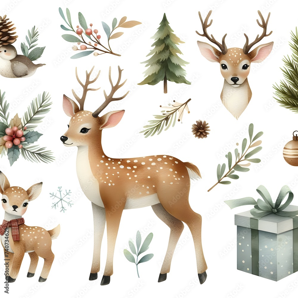 set of christmas deer set of christmas deer