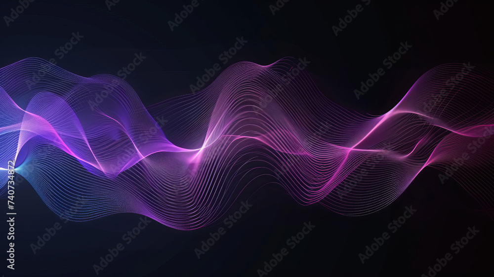 Obraz premium Binaural theta waves, visualizing the sound of tranquility in an AI generative form.