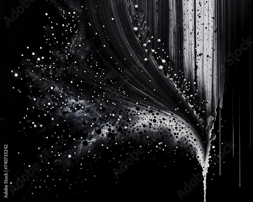 Abstract dynamic background texture. Black and white science fiction style. Concept of Change, creativity and knowledge.