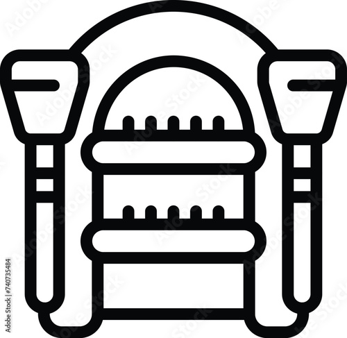 Help rubber boat icon outline vector. Sea marine. Ship ocean wreck