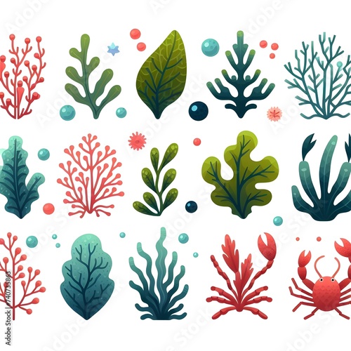 Seaweed Shape Aesthetic Element Illustration. seaweed