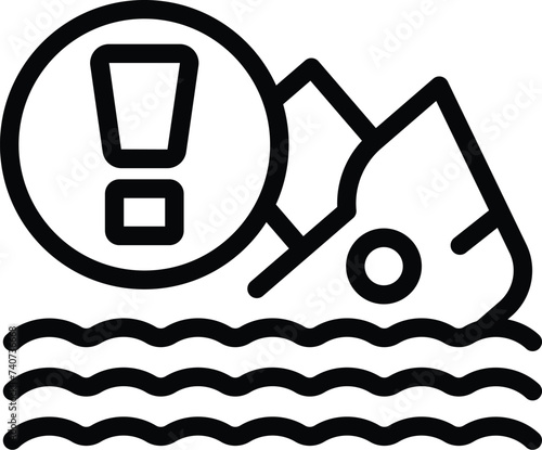 Cruise wreck icon outline vector. Marine insurance. Pirate wreck mishap