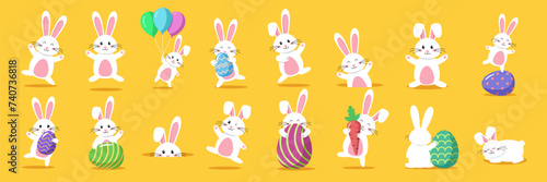 Fototapeta Naklejka Na Ścianę i Meble -  Easter rabbit, easter Bunny. Vector illustration.