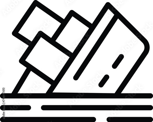 Marine ship wreck icon outline vector. Sea insurance. Burning cruise