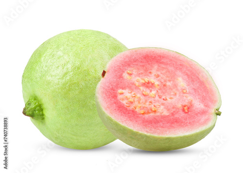 pink guava isolated on white background © supamas