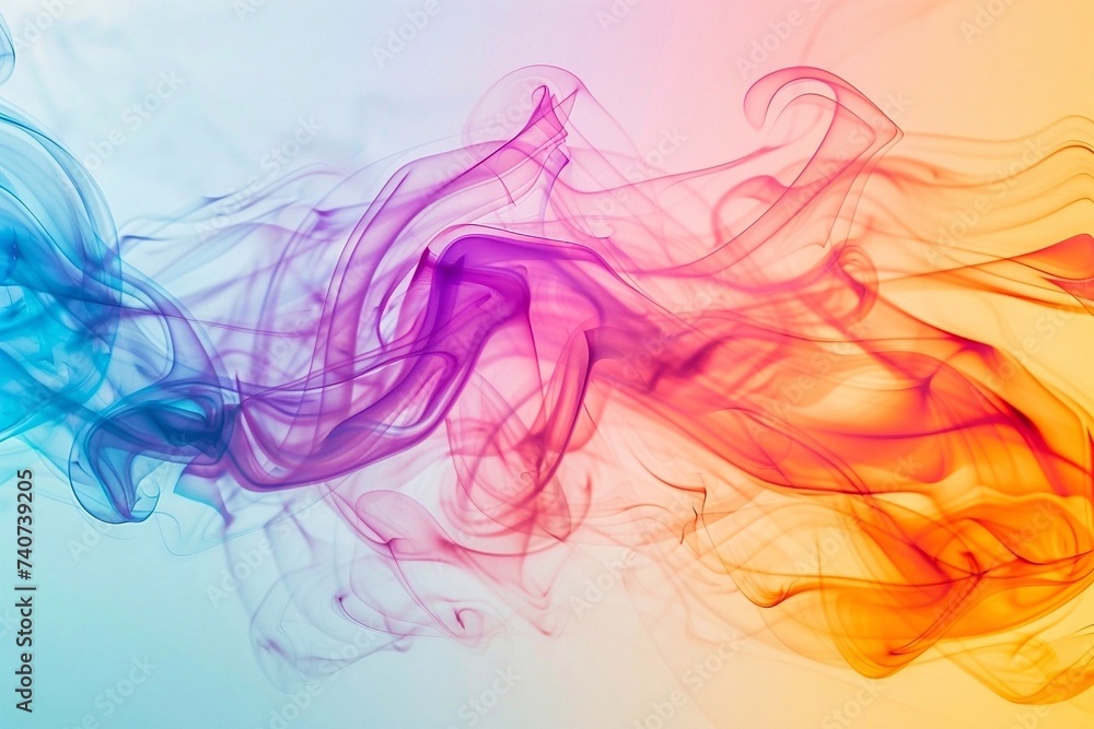 Abstract background smoke curves and wave on colorful background. Abstract color smoke background.