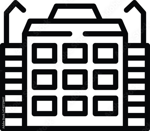 Viennese opera house icon outline vector. Vienna city architecture. Metropolis historical heritage