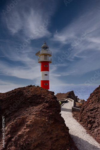 Punta de Teno, Lighthouse in the west of Tenerife, Spain.