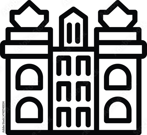 Cultural Vienna architecture icon outline vector. Historic metropolis wonder. Iconic mansion house