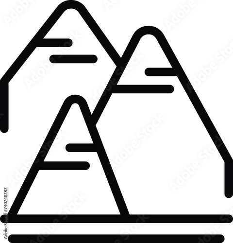 Austrian alps icon outline vector. Alpine Austria destination. Travel winter vacation
