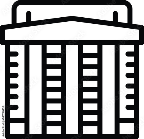Opera house building icon outline vector. Viennese culture. Metropolis cultural landmark