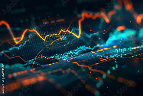 Stock market graph background. Life savings and financial markets concept.