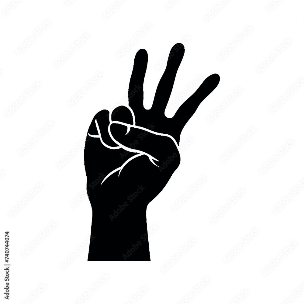 Rising hand vector illustration