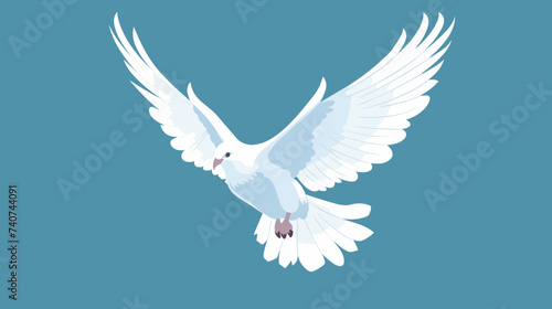 Abstract pure white dove in flight. simple Vector art