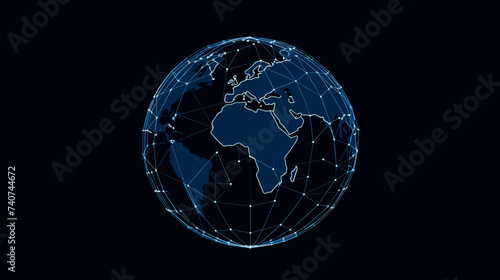 Abstract world globe with lines forming a network pattern. simple Vector art