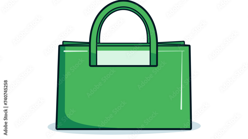 Abstract green eco-conscious shopping bag. simple Vector art Abstract green eco-conscious shopping bag. simple Vector art