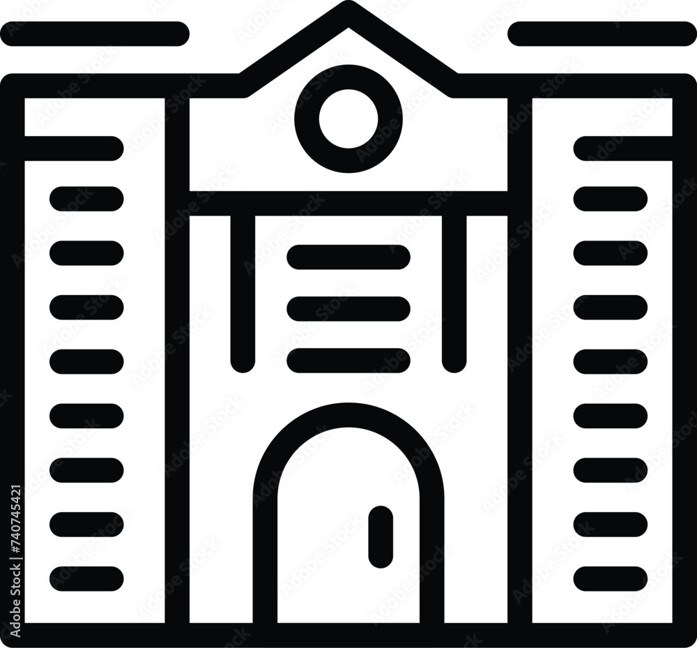 Warsaw historical square icon outline vector. Traditional Poland attraction. Scenery town heritage Warsaw historical square icon outline vector. Traditional Poland attraction. Scenery town heritage