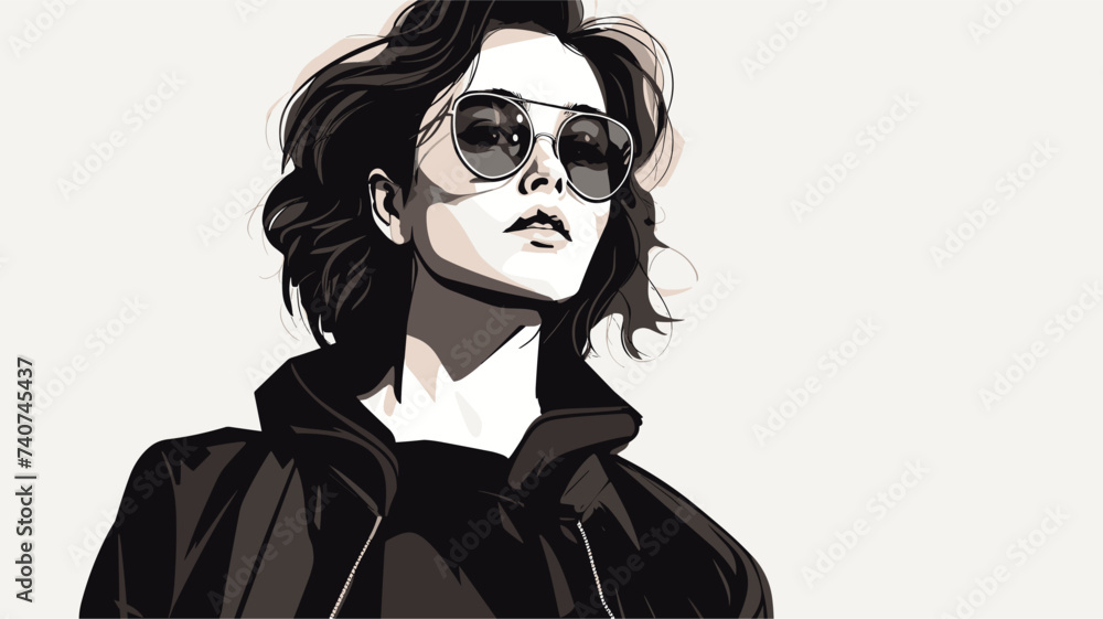 Fototapeta premium Abstract woman in a casual everyday outfit. simple Vector art