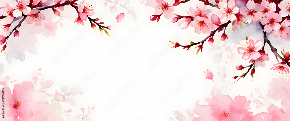 Gorgeous pink flower isolated on white background. Cherry blossom illustration in watercolor style. Abstract watercolor painting. Gorgeous pink flower isolated on white background. Cherry blossom illustration in watercolor style. Abstract watercolor painting.