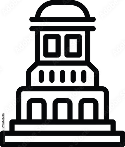 Warsaw medieval architecture icon outline vector. Polish cultural heritage. Town buildings design