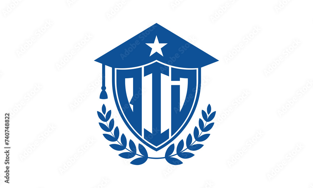 QID three letter iconic academic logo design vector template. monogram, abstract, school, college, university, graduation cap symbol logo, shield, model, institute, educational, coaching canter, tech QID three letter iconic academic logo design vector template. monogram, abstract, school, college, university, graduation cap symbol logo, shield, model, institute, educational, coaching canter, tech
