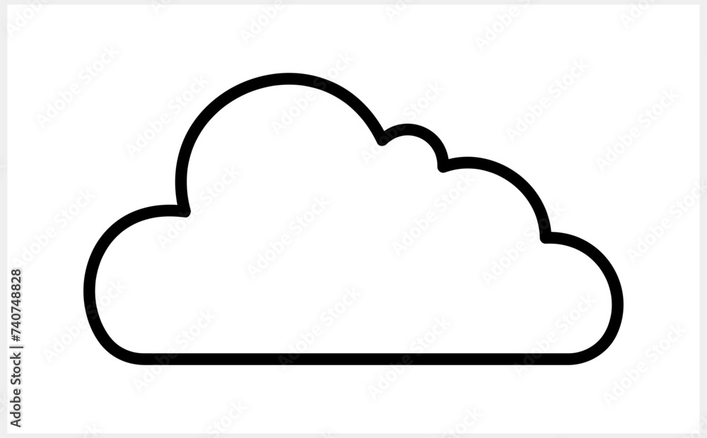 Cloud icon isolated. Weather symbol clipart. Outline Vector stock illustration EPS 10 Cloud icon isolated. Weather symbol clipart. Outline Vector stock illustration EPS 10