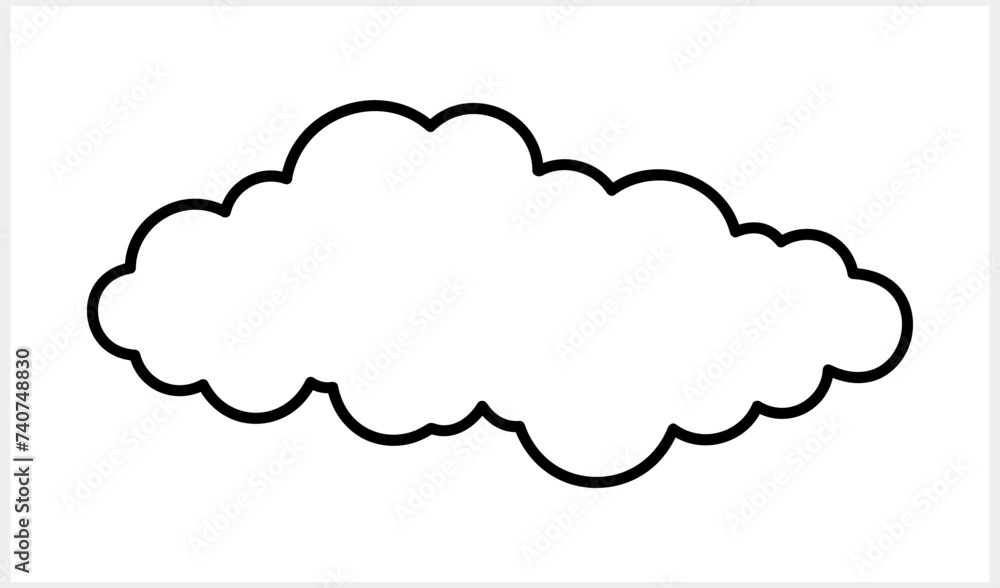 Cloud icon isolated. Weather symbol clipart. Outline Vector stock illustration EPS 10 Cloud icon isolated. Weather symbol clipart. Outline Vector stock illustration EPS 10