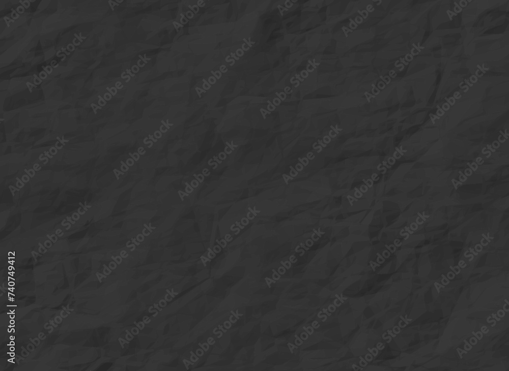 Crumpled black paper background. Realistic crumpled textured paper. Collage concept. Background for collages, banners and other designs. Vector illustration Crumpled black paper background. Realistic crumpled textured paper. Collage concept. Background for collages, banners and other designs. Vector illustration