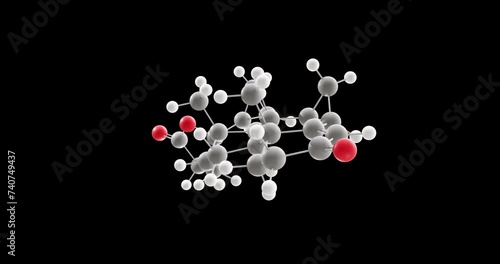 Drospirenone molecule, rotating 3D model of progestin, looped video on a black background photo